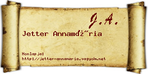 Jetter Annamária névjegykártya