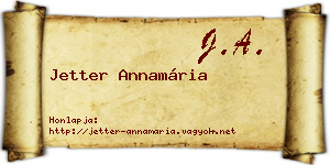 Jetter Annamária névjegykártya